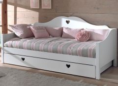 Vipack Amori Kids White Day Bed with Underbed Trundle