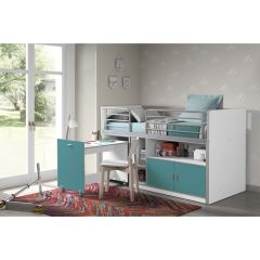 Vipack Bonny Mid Sleeper Cabin Bed in Turquoise