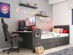 Trasman B-ZONE Gaming Storage Bed with Desk & Trundle