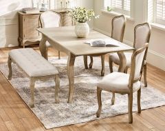 Julian Bowen Camille Round Extending Dining Table in Limed Oak