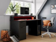 Flair Power Compact Gaming Desk with LED Lights