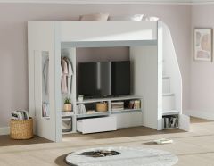 Julian Bowen Gaia High Sleeper Bed in White & Grey