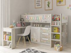Kids Avenue Trasman Girona Mid Sleeper Bed - White