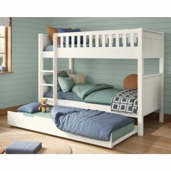 Stompa Arven White Detachable Bunk Bed with Open Trundle