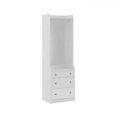 Kidsaw KUDL 3 Drawer Open Wardrobe in White
