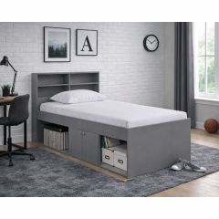 Kidsaw Kudl 3ft Low Single Bookcase Bed in Grey