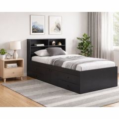 Kidsaw Kudl 3ft Captains Bookcase Bed in Black
