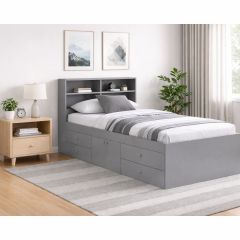 Kidsaw Kudl 3ft Captains Bookcase Bed in Grey