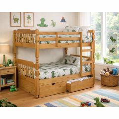 Amani UK Colonial Spindle Bunk Bed in Waxed Pine