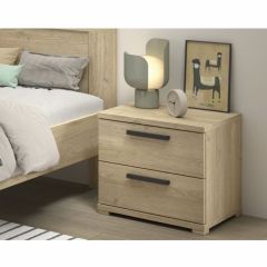 Vipack Sam 2 Drawer Bedside in Oak