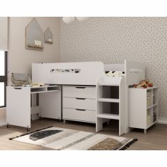 Kidsaw Rocco Mid Sleeper Cabin Bed in White