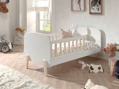 Vipack Kiddy Toddler Bed in White + FREE Storage Box