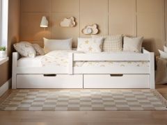Flair Milo Wooden Single Storage Bed in White