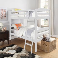 Moderna Wooden Single Bunk Bed in White