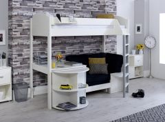 Kids Avenue Noah D High Sleeper Bed with Sofabed and Large Pull Out Desk