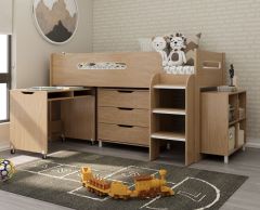 Kidsaw Rocco Mid Sleeper Cabin Bed in Oak