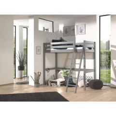 Vipack Pino High Sleeper Loft Bed in Grey