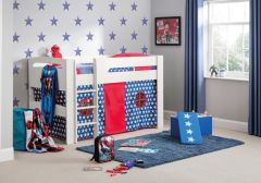 Julian Bowen Pluto Mid Sleeper Bed in Surf White - EXCLUSIVE