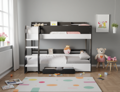 Flair Flick Bunk Bed in Grey & White