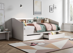 Flair Leni Day Bed in White with Underbed Drawers