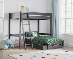 Astral Small Double Grey High Sleeper & Single Bed with Optional Drawers