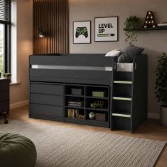 Julian Bowen Vespa Mid Sleeper Bed with Desk in Anthracite