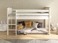 Kids Avenue Heritage Midsleeper Bed in White & Oak