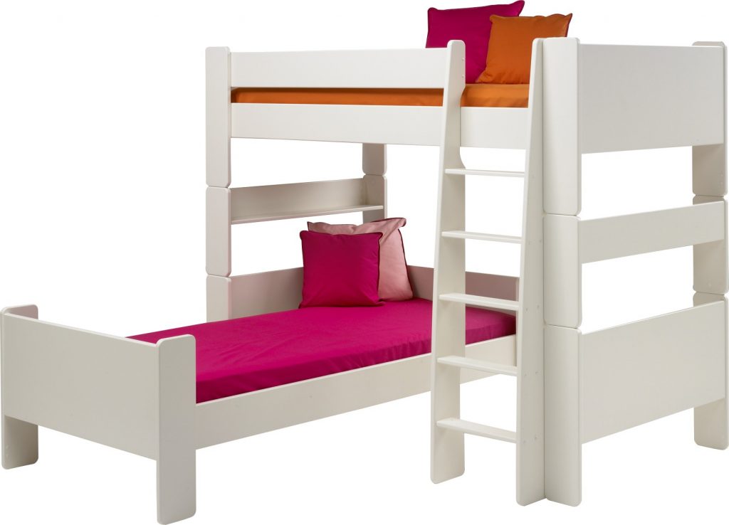 Steens For Kids High Sleeper and Single Bed in Solid Plain White