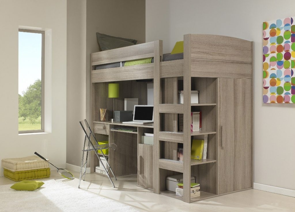 cabin bed with a desk